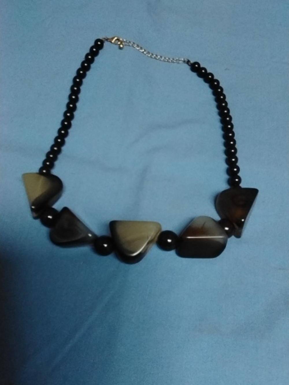 Black and Brown Statement Bead Necklace - Women's Jewelry